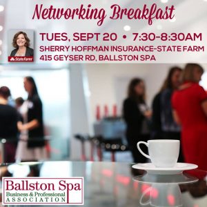 Monthly flyer for networking breakfast